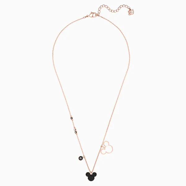 Dây Chuyền Swarovski Mickey & Minnie Pendant, Multi-Colored, Rose-Gold Tone Plated