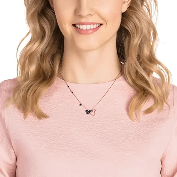 Dây Chuyền Swarovski Mickey & Minnie Pendant, Multi-Colored, Rose-Gold Tone Plated