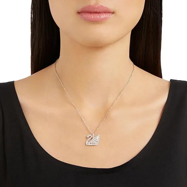 Dây Chuyền Swarovski Swan Lake Pendant, White, Rhodium Plated Thiên Nga 5296469