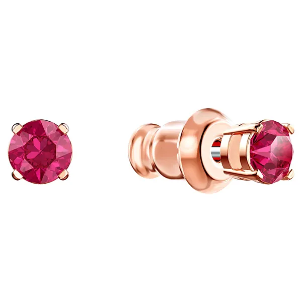 Set Dây Chuyền Và Khuyên Tai Swarovski Sparkling Dance Round Setred, Rose-Gold Tone Plated - Trang sức - Vua Hàng Hiệu
