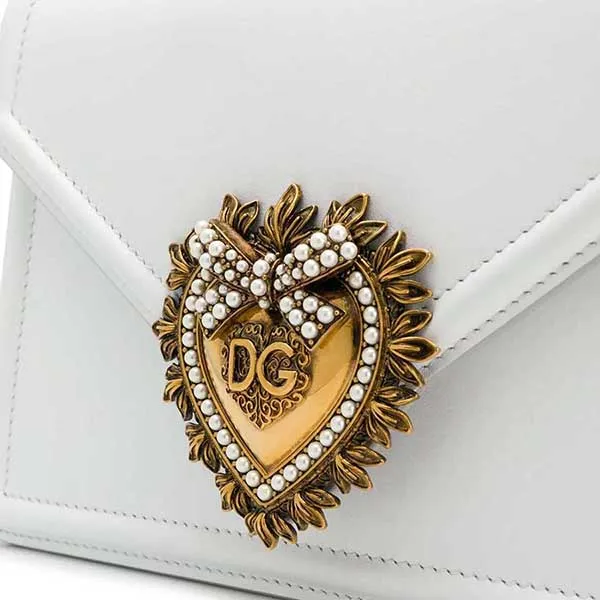 Túi Xách Nữ Dolce & Gabbana D&G Mini Devotion Top-Handle Bag Màu Trắng