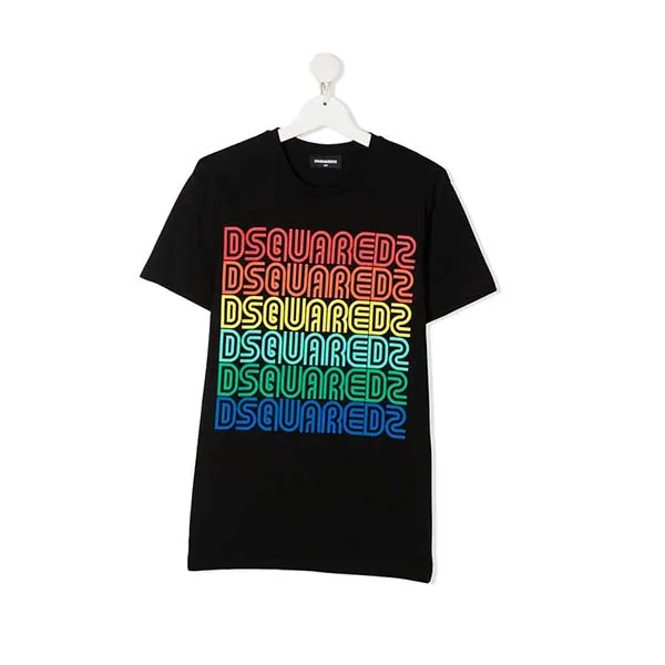 Áo Phông Dsquared2 Kids Logo-Print Short-Sleeve T-Shirt Màu Đen - Thời trang - Vua Hàng Hiệu