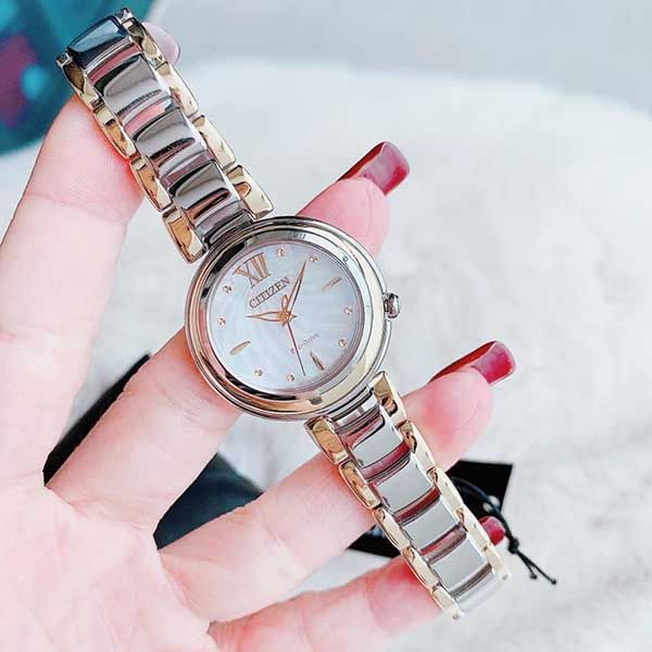 Đồng Hồ Citizen Eco Drive Sunrise Mother Of Pearl Dial Watch EM0337-56D - 3