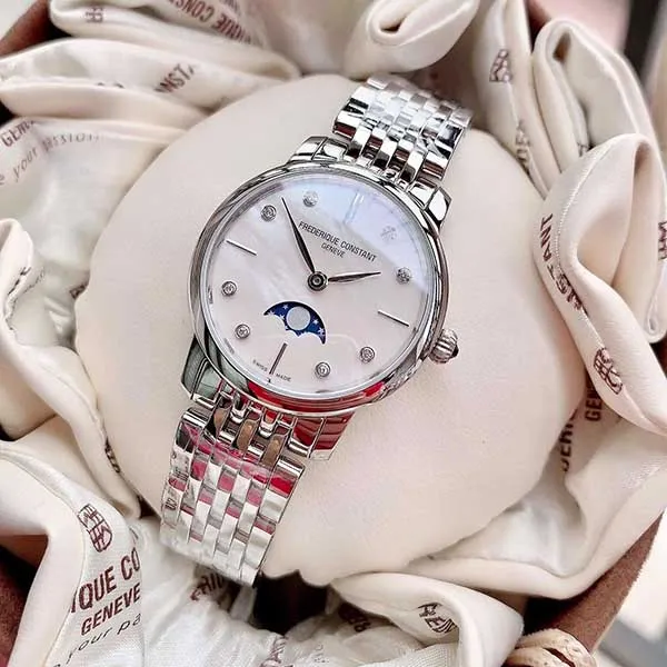 Đồng Hồ Frederique Constant Slimline Mother of Pearl Dial Diamond Watch FC-206MPWD1S6B