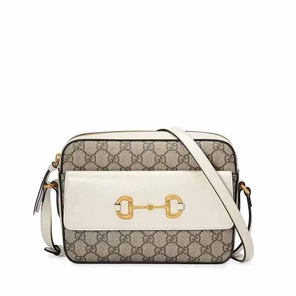Túi Xách Gucci Horsebit 1955 Crossbody Bag Màu Trắng Xám - Túi xách - Vua Hàng Hiệu