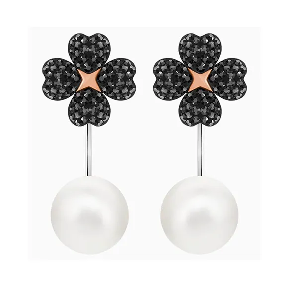Khuyên Tai Swarovski Latisha Pierced Earring Jackets Black Mixed Metal Finish 5389161