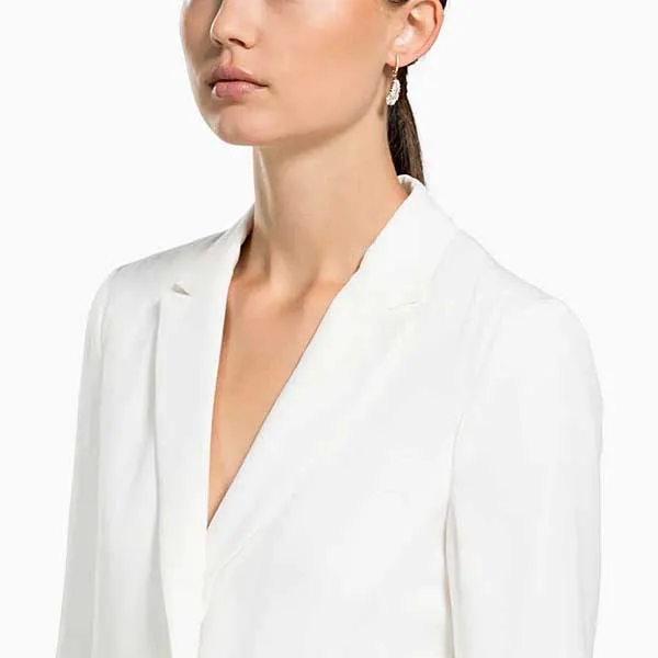 Khuyên Tai Swarovski Nice Hoop Pierced Earrings, White, Rose-Gold Tone Plated