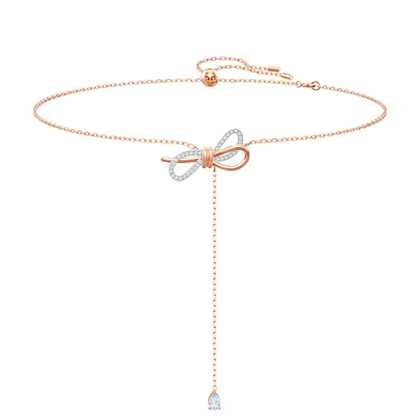 Dây Chuyền Swarovski Lifelong Bow Y Necklacewhite, Mixed Metal Finish 5447082
