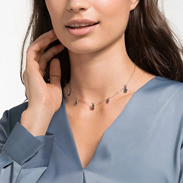 Dây Chuyền Swarovski Naughty Chokerblack, Rose-Gold Tone Plated - Trang sức - Vua Hàng Hiệu