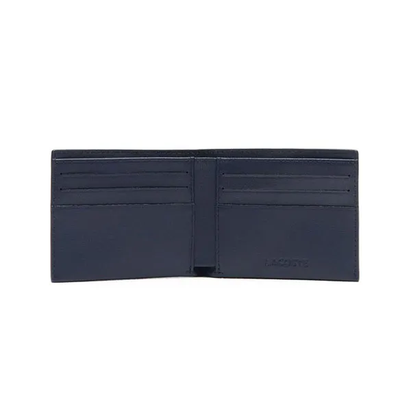Ví Lacoste Men's L.12.12 Signature Small Leather Wallet In Tawny Port Màu Xanh Navy