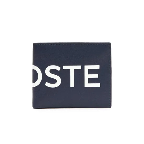 Ví Lacoste Men's L.12.12 Signature Small Leather Wallet In Tawny Port Màu Xanh Navy