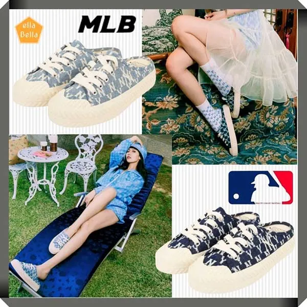 Giày Hở Gót MLB Korea Unisex Street Style Logo Sandals Màu Xanh Navy Size 250 - 2