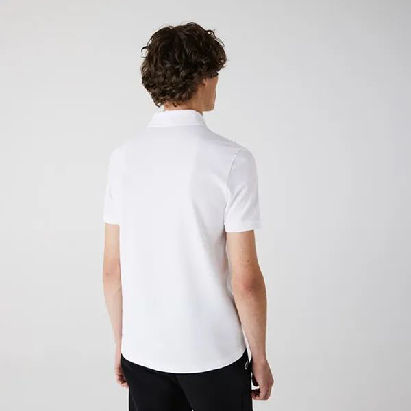 Áo Phông Lacoste Men's Slim Fit Stretch Cotton Piqué Polo Shirt Màu Trắng Size L