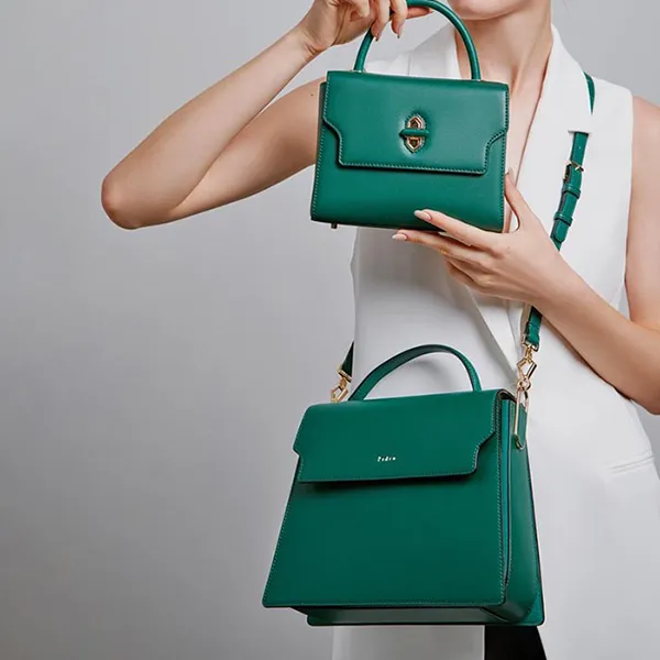 Túi Xách Pedro Mini Top Handle Leather Bag Màu Xanh Green