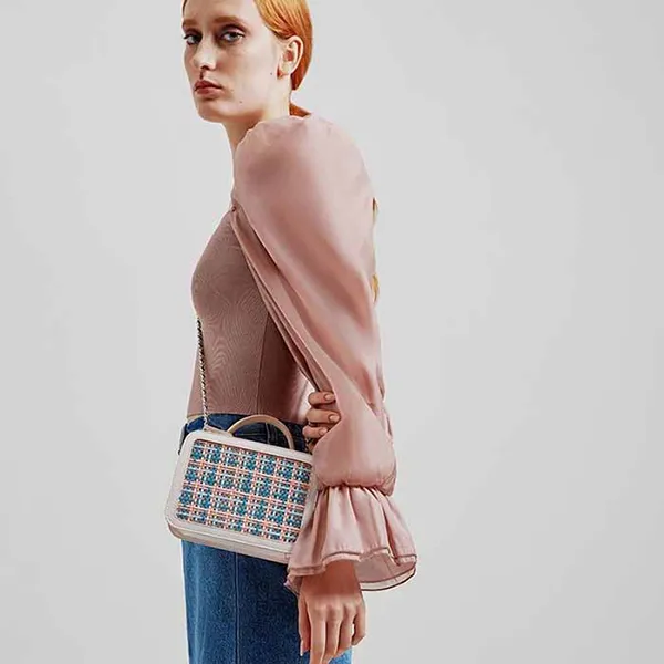 Túi Đeo Chéo Pedro Woven Camera Shoulder Bag Màu Da