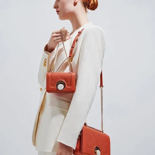 Túi Xách Pedro Quilted Shoulder Bag Màu Cam