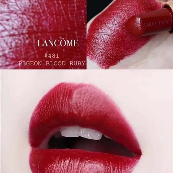 Son Lancôme L’absolu Rouge Ruby Cream Limited Edition 481 Pigeon Blood Ruby Màu Đỏ Bordeaux - Son Môi - Vua Hàng Hiệu