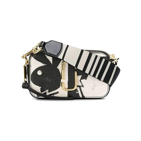 Túi Đeo Chéo Marc Jacobs Playboy Snapshot Small Camera Bag Màu Đen Trắng - Túi xách - Vua Hàng Hiệu