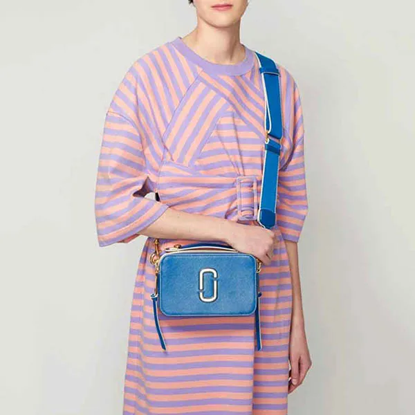 Túi Marc Jacobs Cowhide The Sure Shot Shoulder Bag Blue Leather Màu Xanh Blue - Túi xách - Vua Hàng Hiệu