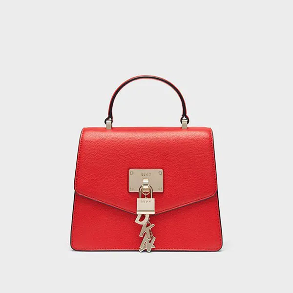 Túi Xách Tay DKNY Elissa Mini Pebbled Leather Satchel Màu Đỏ
