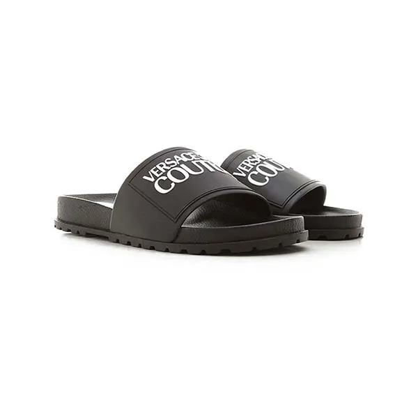 Dép Versace Jeans Couture Shoes For Women Màu Đen