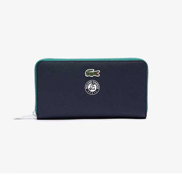 Ví Lacoste Roland Garros Long Zip Wallet Peacoat Verdant Green Mol