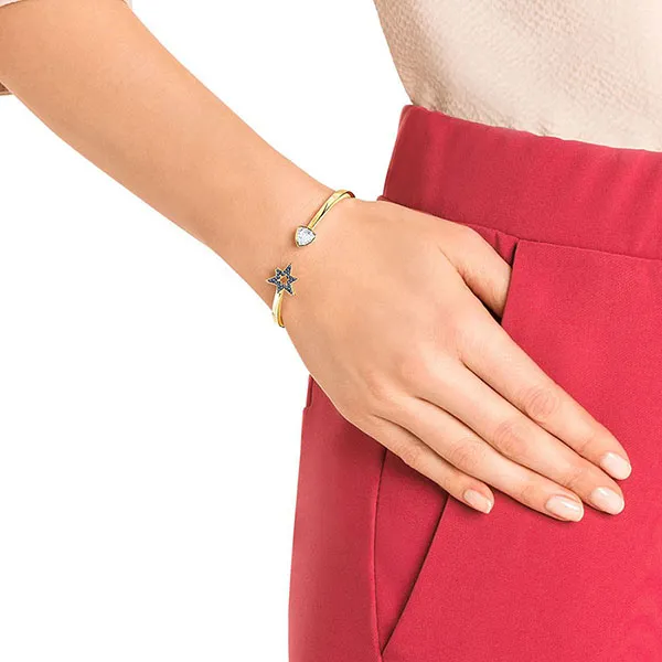 Vòng Đeo Tay Swarovski Mastery 23k Yellow Gold-Plated Blue & Clear Crystal Bracelet