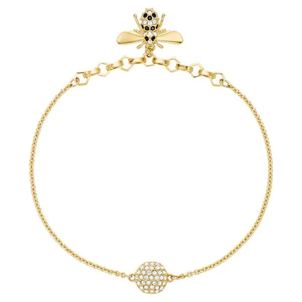 Vòng Đeo Tay Swarovski Remix Collection Bee Strand, Black, Gold-Tone Plated Size M