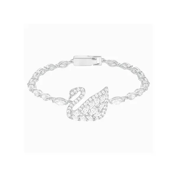 Vòng Đeo Tay Swarovski Swan Lake Bracelet, White, Rhodium Plating - Trang sức - Vua Hàng Hiệu