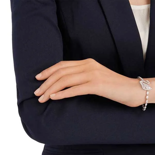 Vòng Đeo Tay Swarovski Swan Lake Bracelet, White, Rhodium Plating - Trang sức - Vua Hàng Hiệu