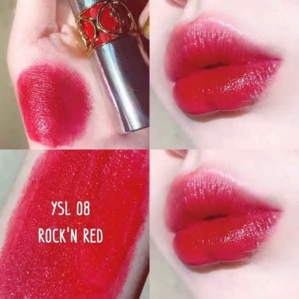 Son Dưỡng Yves Saint Laurent YSL Rouge Volupte Rock’N Shine 08 Rock'n Red Màu Đỏ Hồng
