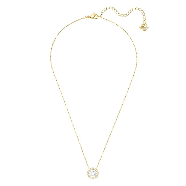 Dây Chuyền Swarovski Sparkling Dance Round Necklace White Gold-Tone Plated