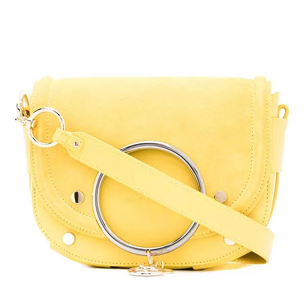 Túi Xách See By Chloé Mara Saddle Shoulder Bag Màu Vàng