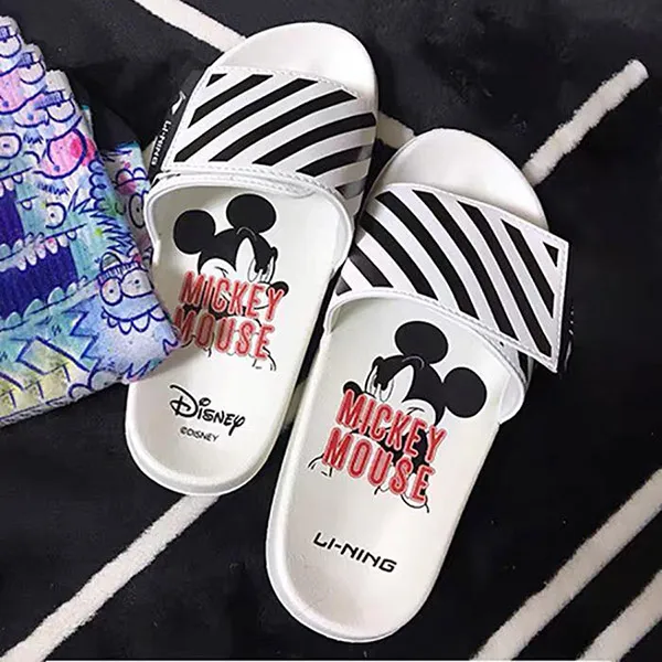 Dép Quai Ngang Li-Ning Mickey Màu Đen Trắng