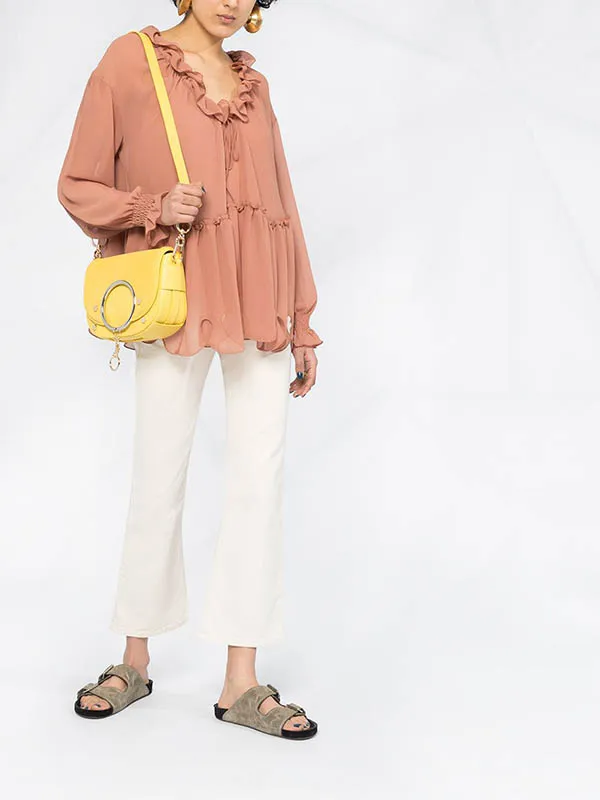 Túi Xách See By Chloé Mara Saddle Shoulder Bag Màu Vàng