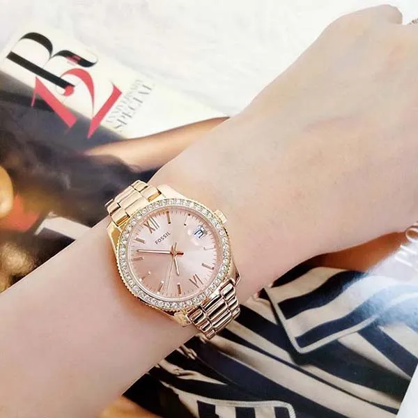 Đồng Hồ Nữ Fossil ES4318 Dây Kim Loại 32mm Màu Vàng Hồng - Đồng hồ - Vua Hàng Hiệu
