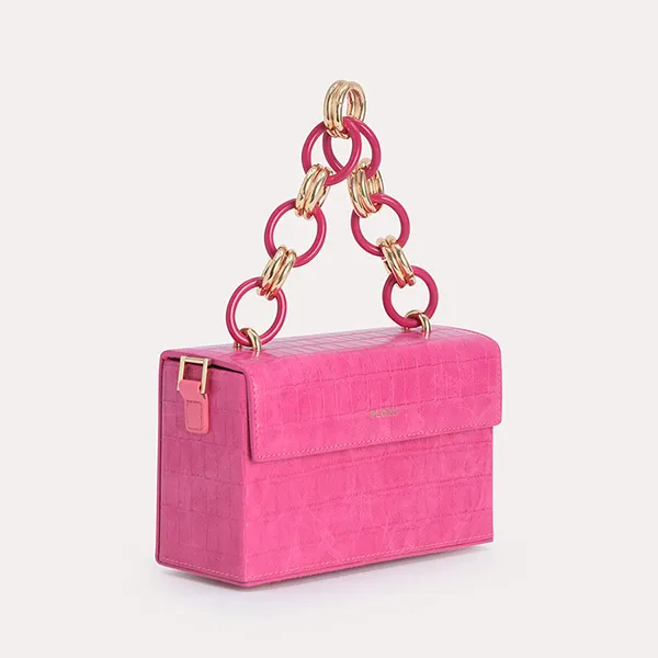 Túi Đeo Vai Pedro Croc-Effect Boxy Shoulder Bag PW2-75210105 Màu Hồng