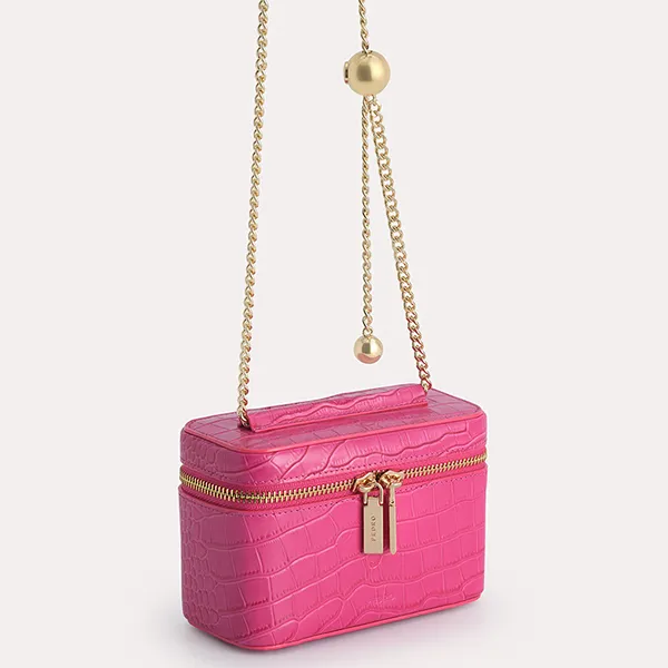 Túi Đeo Chéo Pedro Textured Leather Vanity Case 65940023 Màu Hồng - Túi xách - Vua Hàng Hiệu