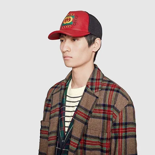 Mũ Gucci Men's Red Print Leather Baseball Hat Màu Đỏ - Mũ nón - Vua Hàng Hiệu