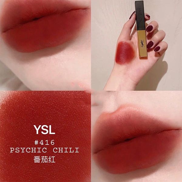 Mua Son Yves Saint Laurent YSL Rouge Pur Couture The Slim Leather Matte Lipstick  416 Psychic Chili Màu Đỏ Cam Đất chính hãng, cao cấp, Giá tốt