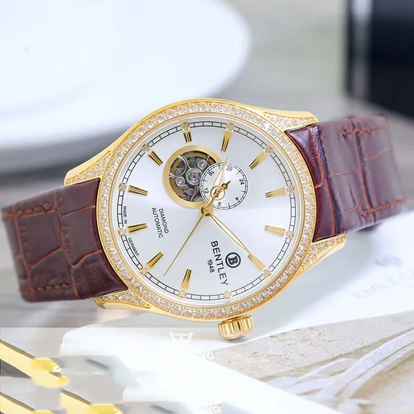 Đồng Hồ Nam Bentley BL1784-252KCD-S2 Màu Nâu Mặt Trắng - Đồng hồ - Vua Hàng Hiệu