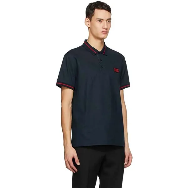 Áo Thun Nam Burberry Logo Appliqué Polo Shirt Màu Xanh Navy Size S