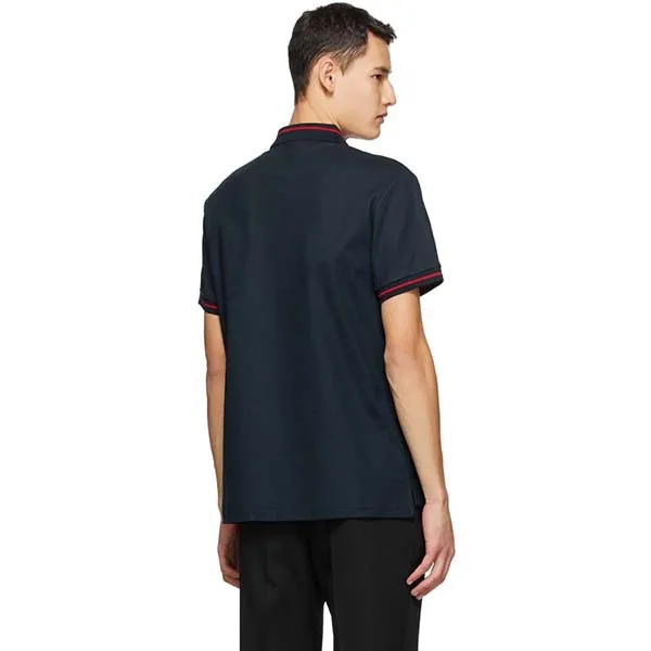 Áo Thun Nam Burberry Logo Appliqué Polo Shirt Màu Xanh Navy Size S