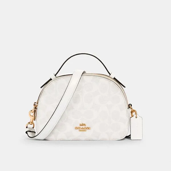Túi Xách Coach Serena Satchel In Signature Canvas Màu Trắng