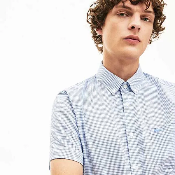 Áo Sơ Mi Cộc Tay Men's Regular Fit Lacoste Shirt CH9984-522 Size M