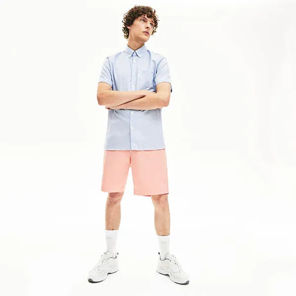 Áo Sơ Mi Cộc Tay Men's Regular Fit Lacoste Shirt CH9984-522 Size M