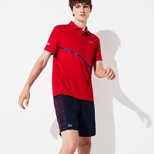 Áo Phông Lacoste Polo Tennis Contrast Accent Pique Màu Đỏ Size S - 1