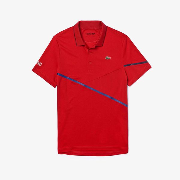 Áo Phông Lacoste Polo Tennis Contrast Accent Pique Màu Đỏ Size S - 3