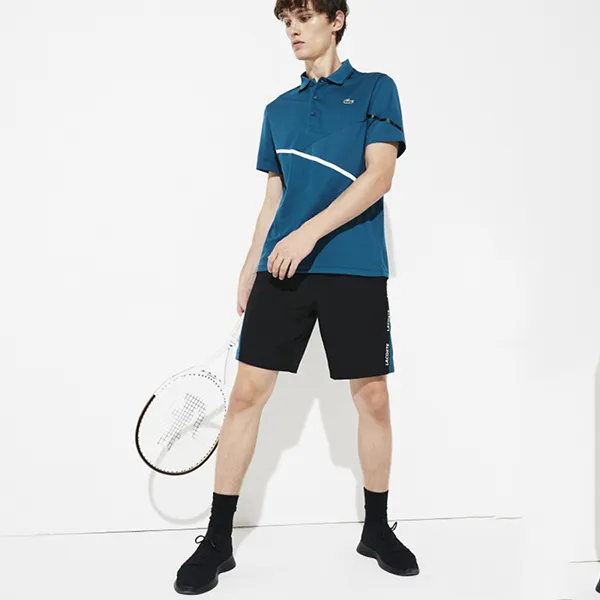 Áo Phông Lacoste Polo Tennis Contrast Accent Pique Màu Xanh Green Size XS