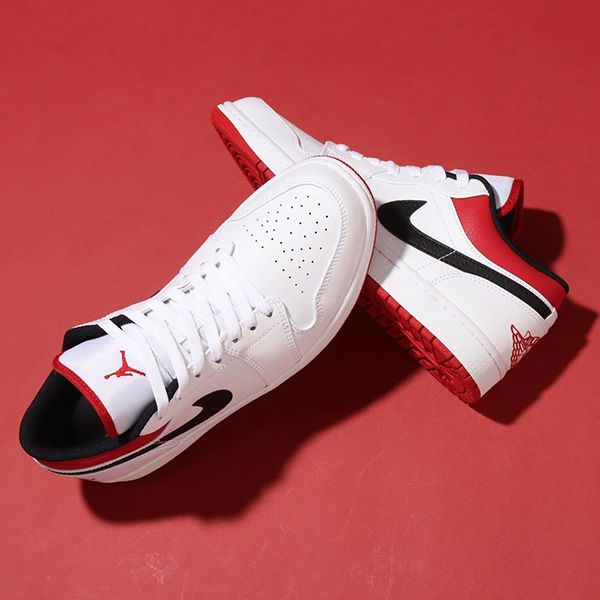 Giày Thể Thao Nike Jordan 1 Low White Gym Red 553558 118 Size 41 - 1